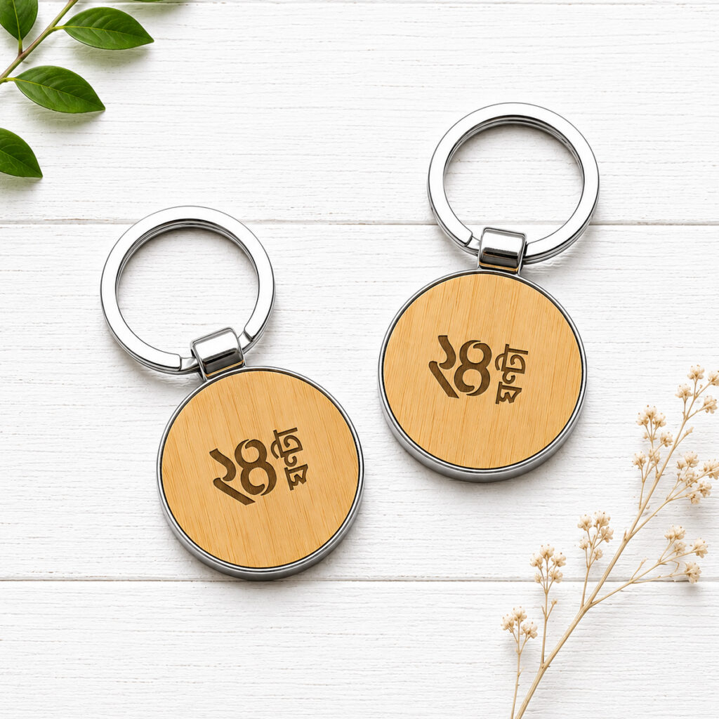 wooden engrave keyring