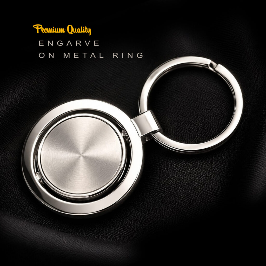 Premium round metal keychain