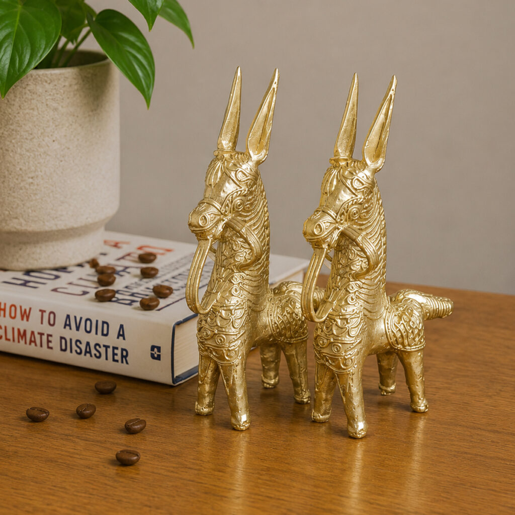 Dokra Horse Pair Showpiece