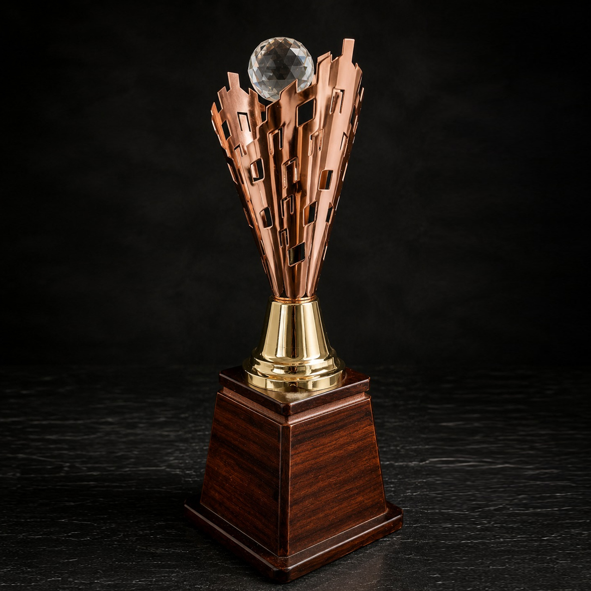 Luxury Rose Gold Geometric Trophy