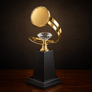 Elegant Crystal Accent Trophy