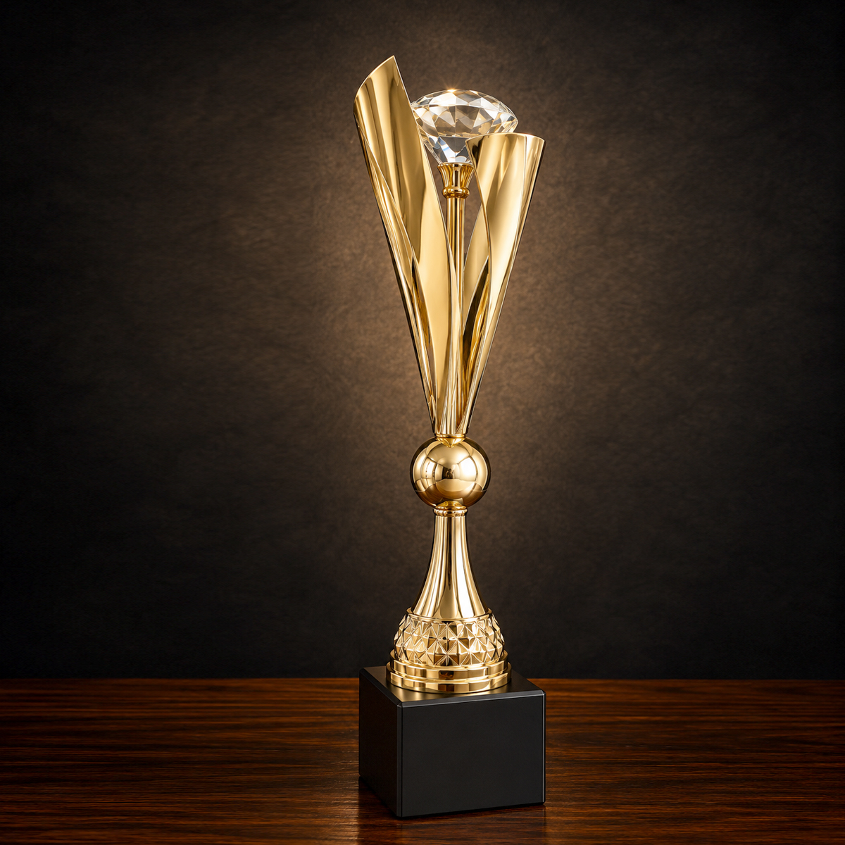 Premium Gold Spiral Trophy with Black Base