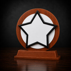 Premium Wooden Star Circle Trophy