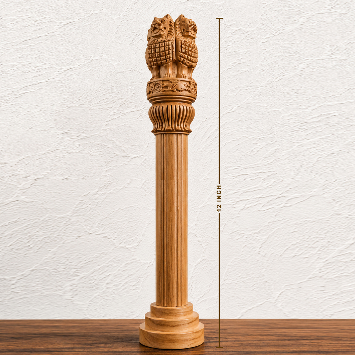 Wooden Ashoka Pillar 12 inch