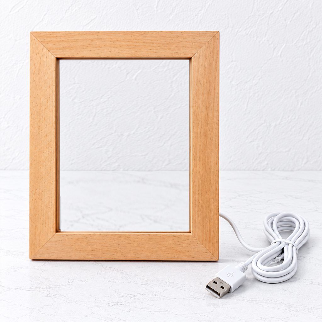 Wooden Frame LED Acrylic Photo