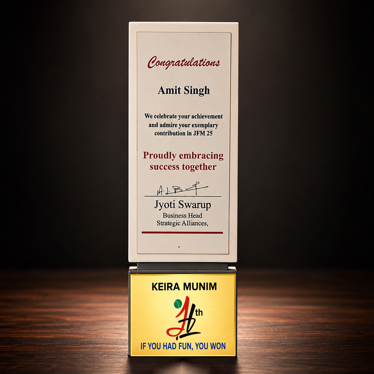 Wooden Trophy for Corporate Awards and Recognition