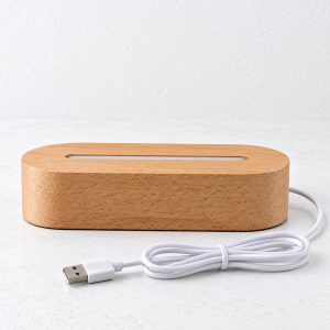 Ovel Wooden Led_Acrtlic Stand