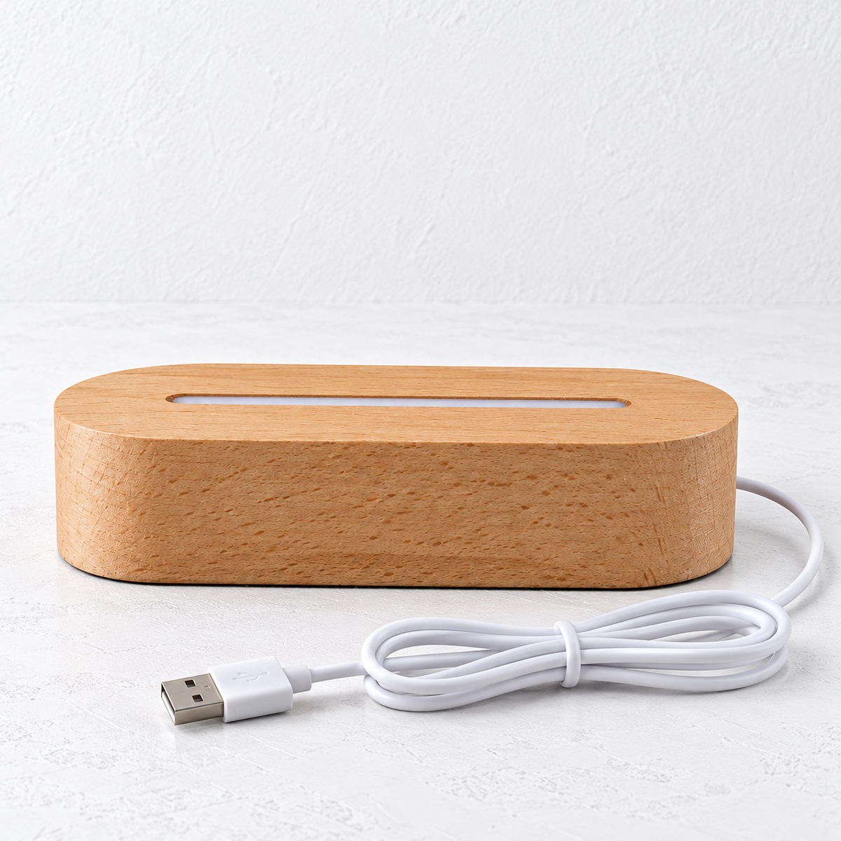 Ovel Wooden Led_Acrtlic Stand
