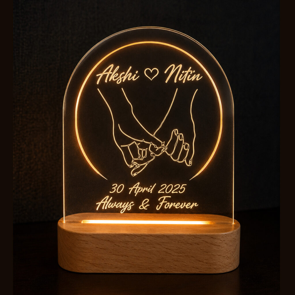Personalized ovel Wooden Led_Acrtlic