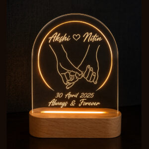 Personalized ovel Wooden Led_Acrtlic