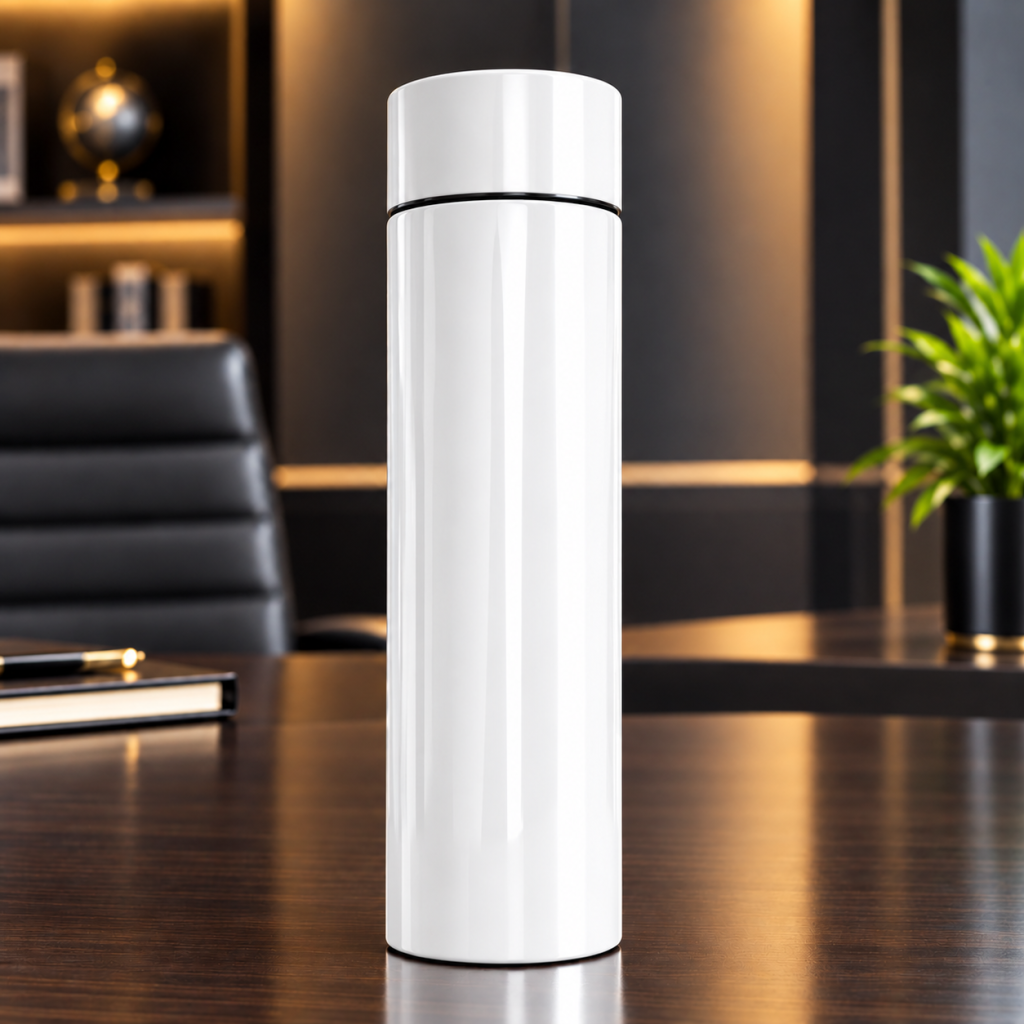 white stainless steel bottle,