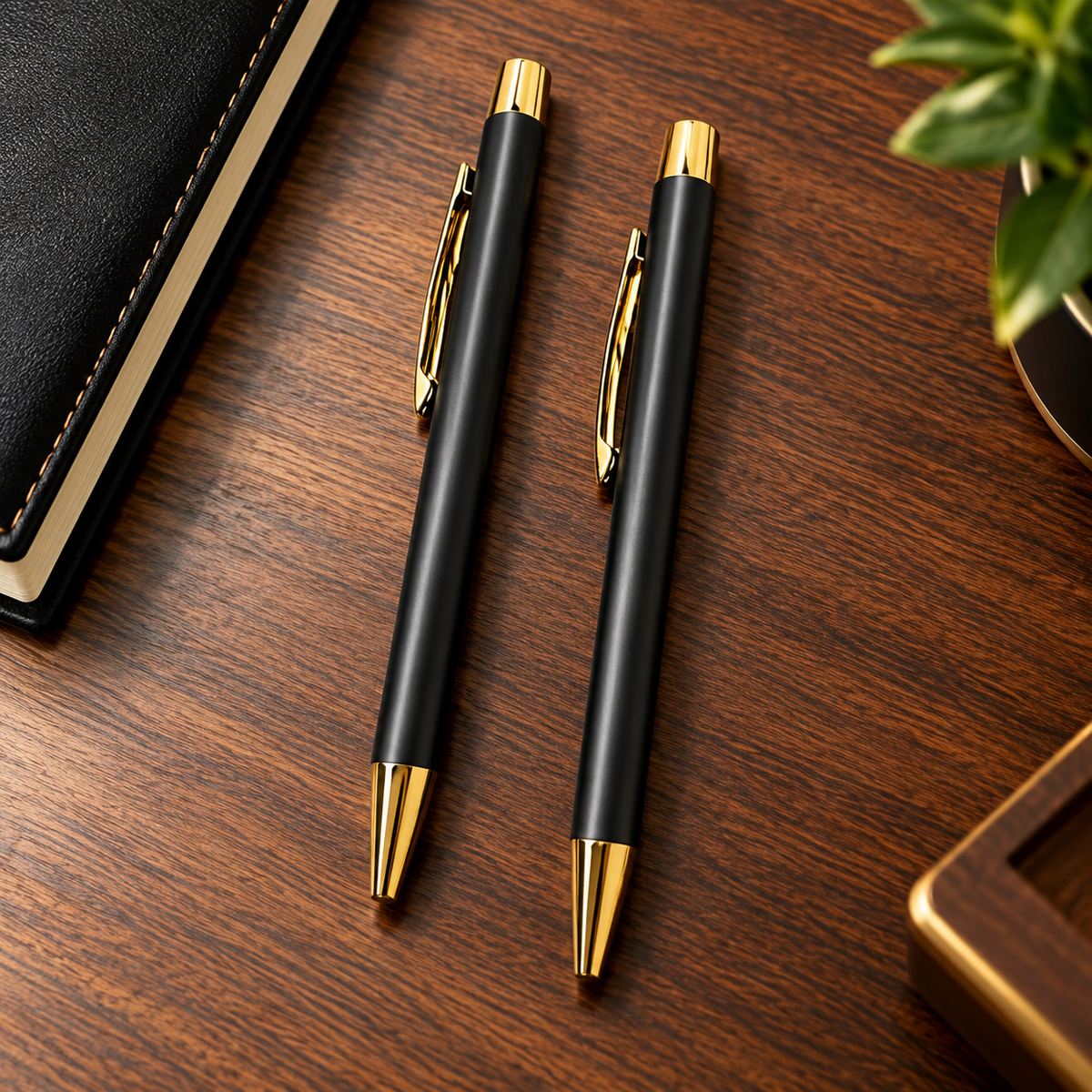 Premium black and gold metal ball pen