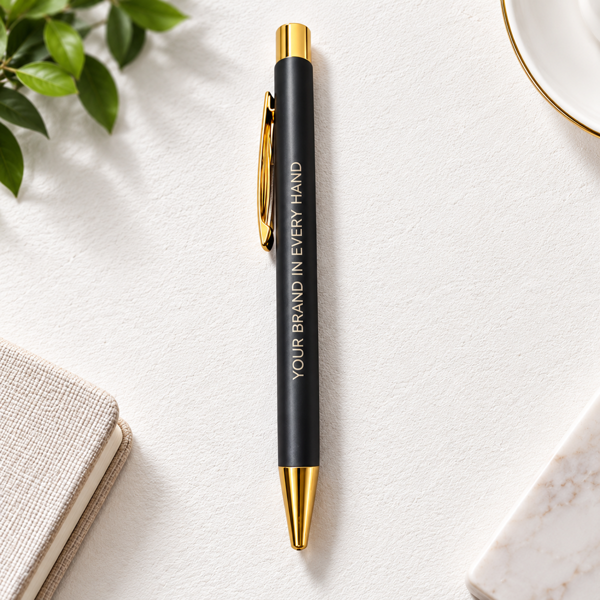 Premium black and gold metal ball pen