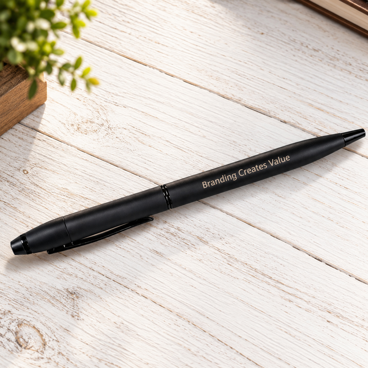 Black metal ball pen witth Branding
