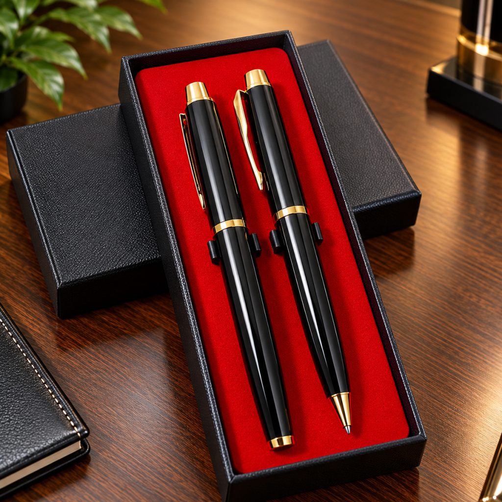 Premium black and gold pen set