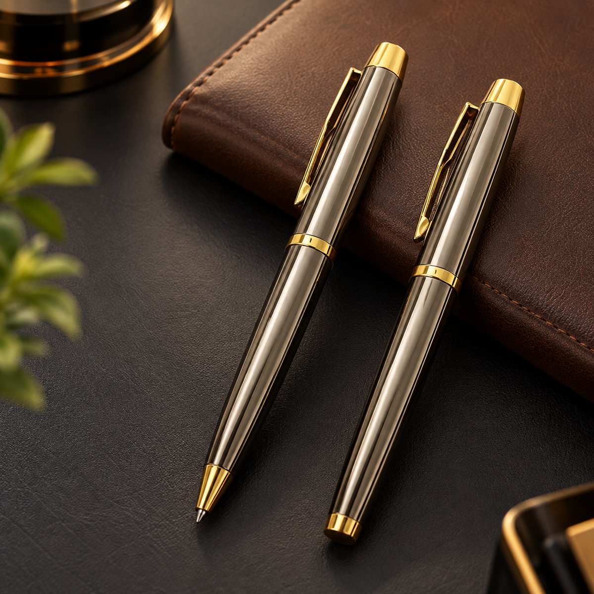 Elegant Gunmetal & Gold Ball Pen