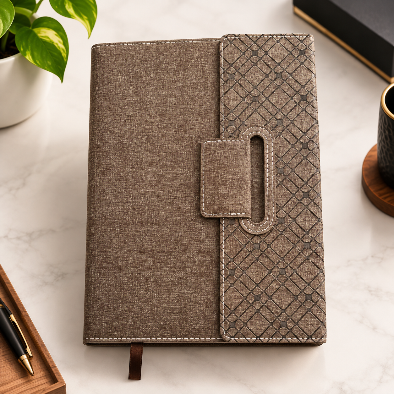 Unique A5 Diary Personalized Notebook with Magnetic Flap | Gift Set for Men Women, Office Journal, Travel Diary | Corporate Gifts, Gift Ideas