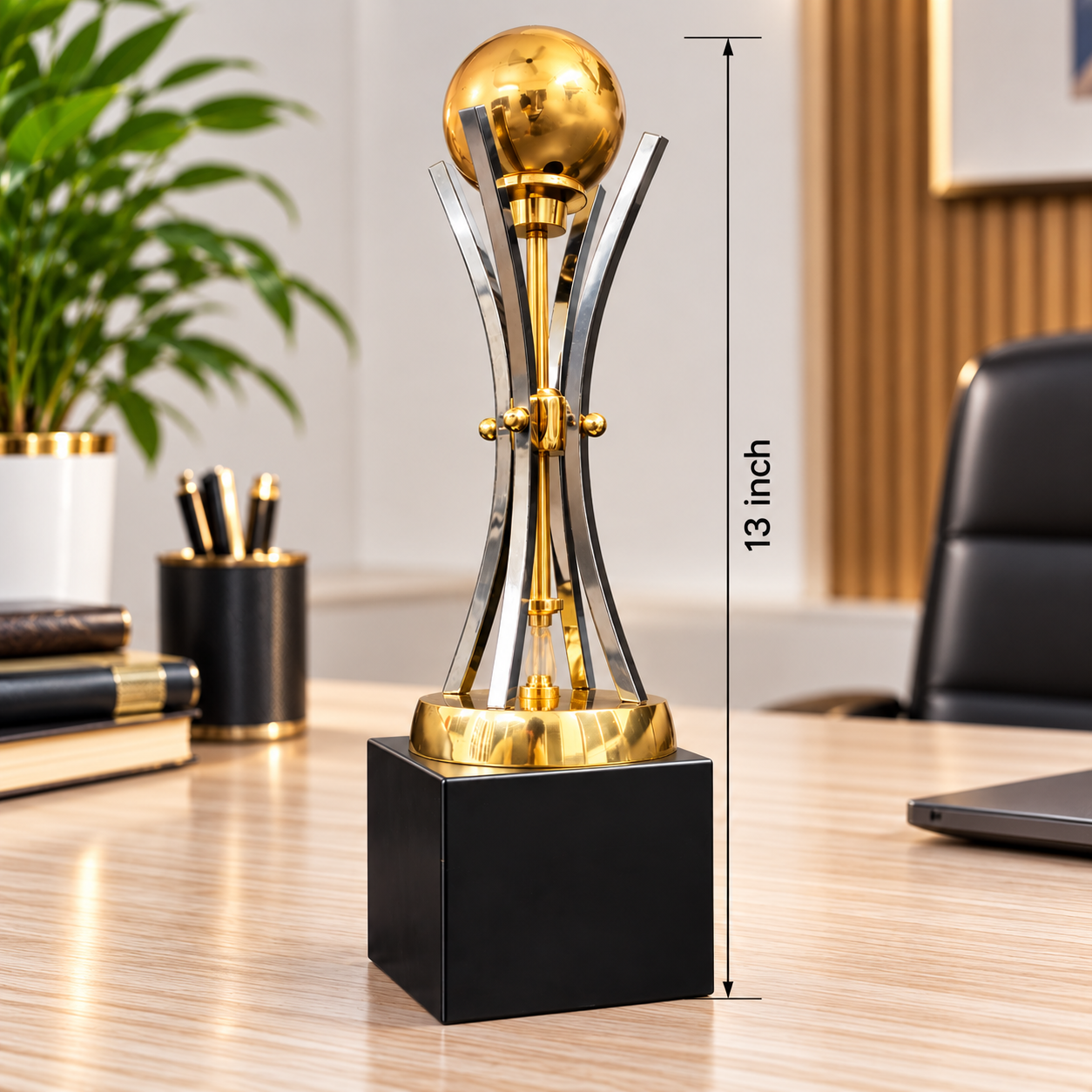 13-inch premium gold and silver executive trophy