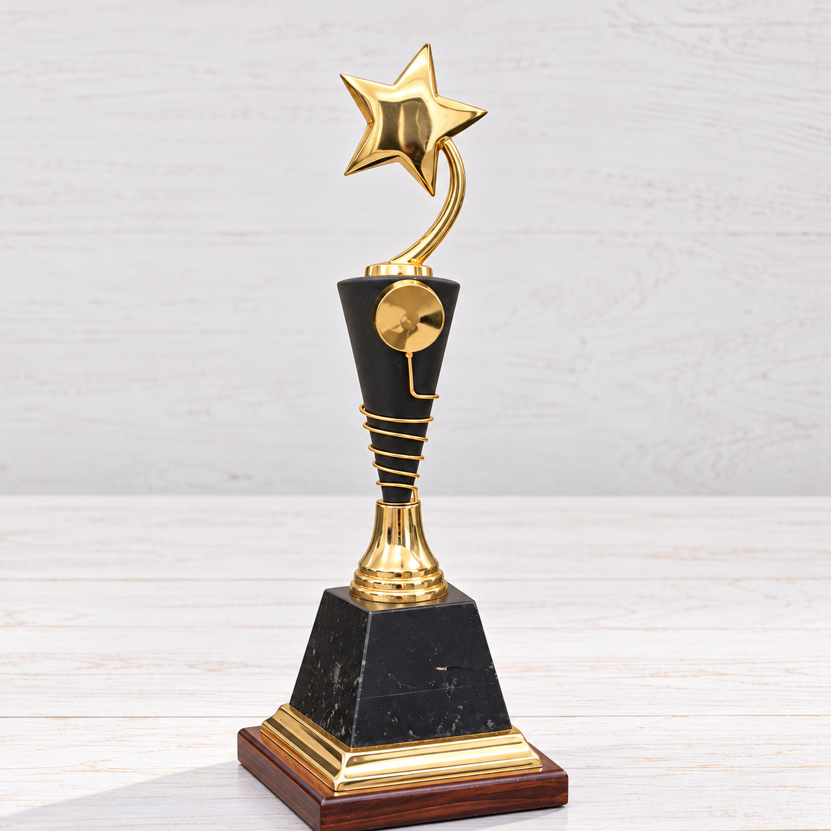Premium gold star achievement trophy