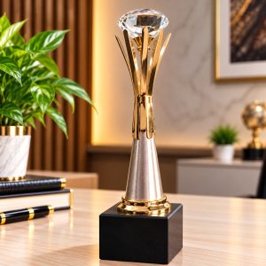 crystal and gold executive trophy
