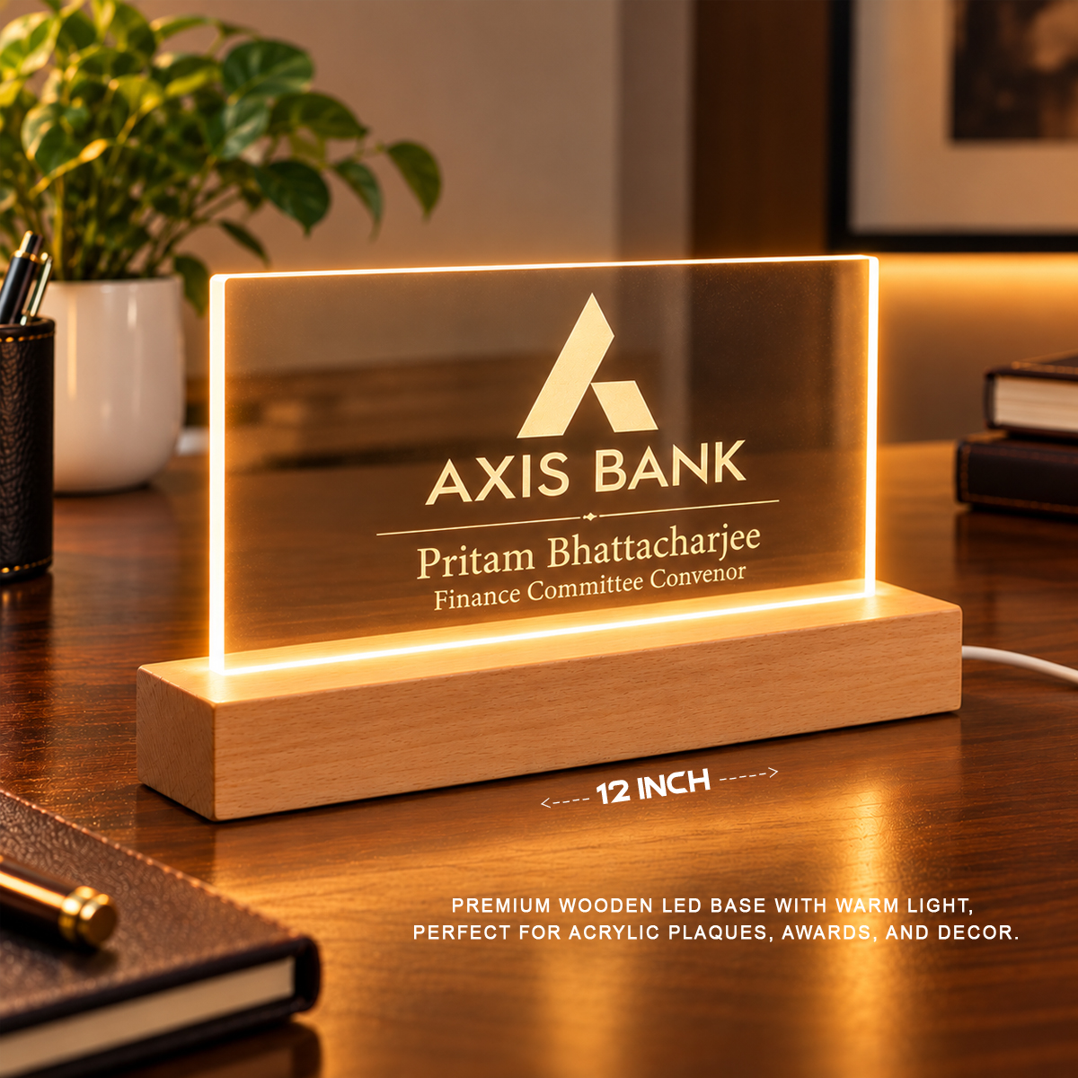 Wooden Bace With Acrylic Branding