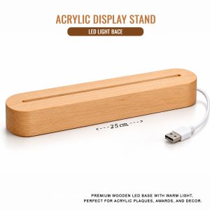 Wooden LED Light Base for Acrylic Display Stand