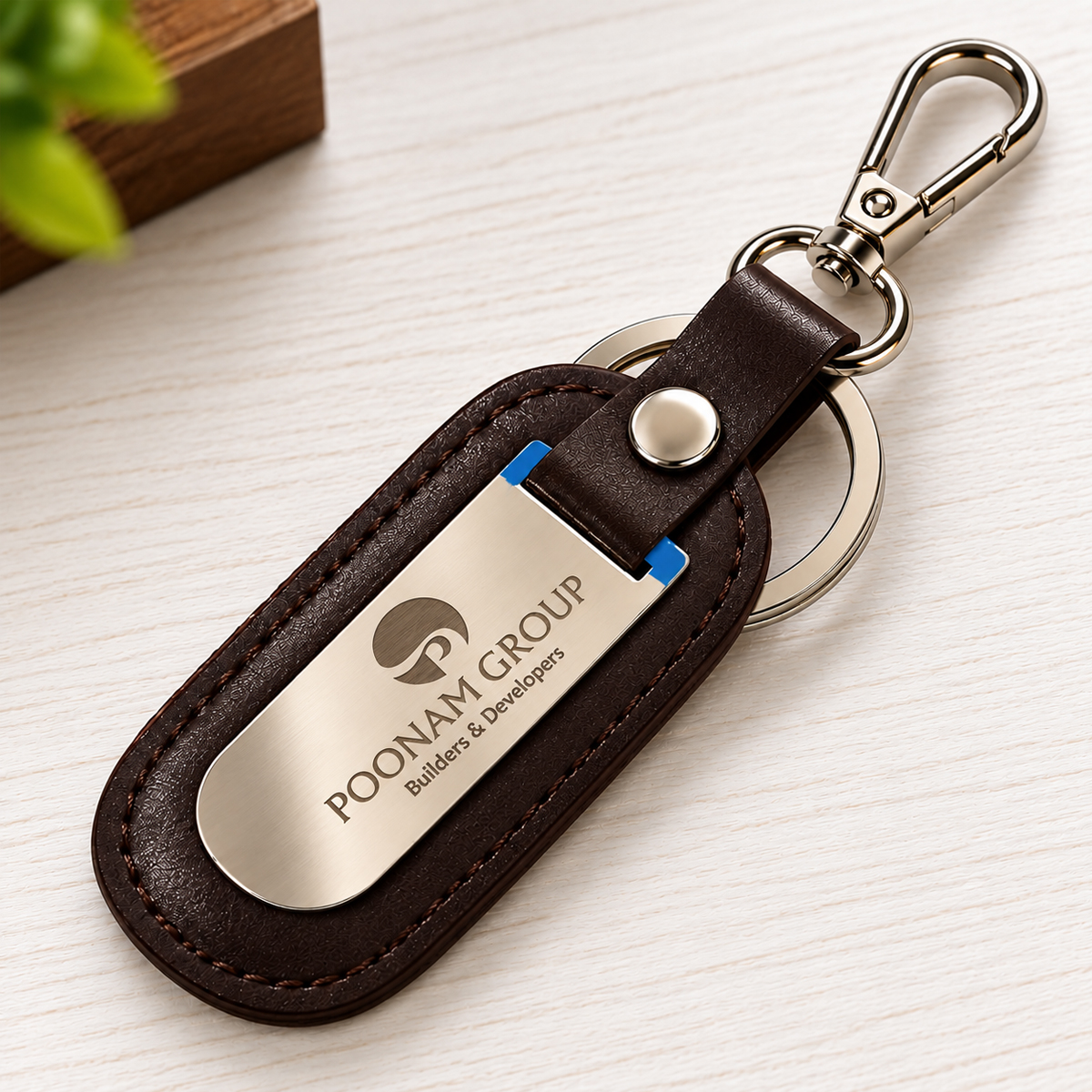 Engraved corporate keychain