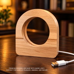 Wooden oval LED Frame