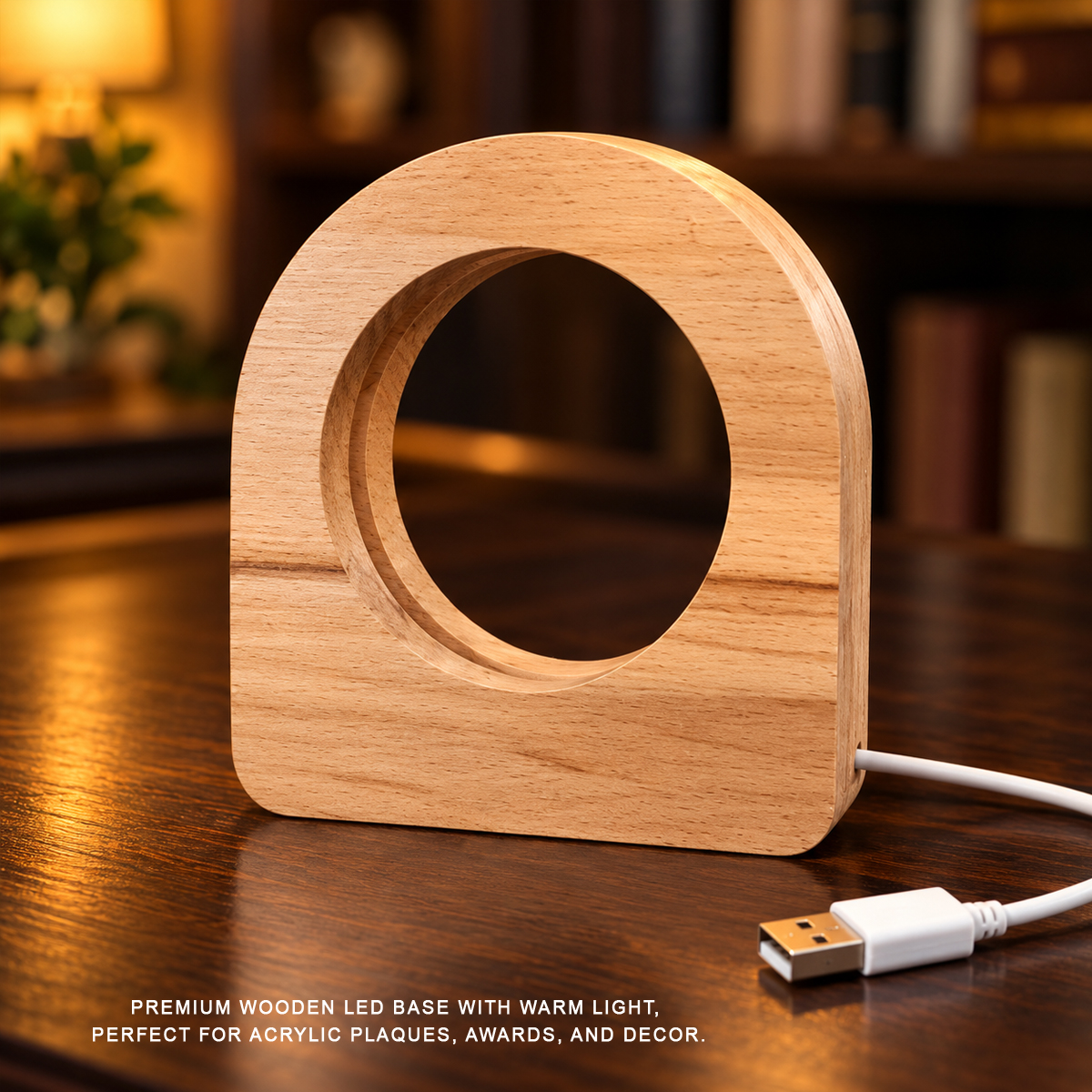 Wooden oval LED Frame